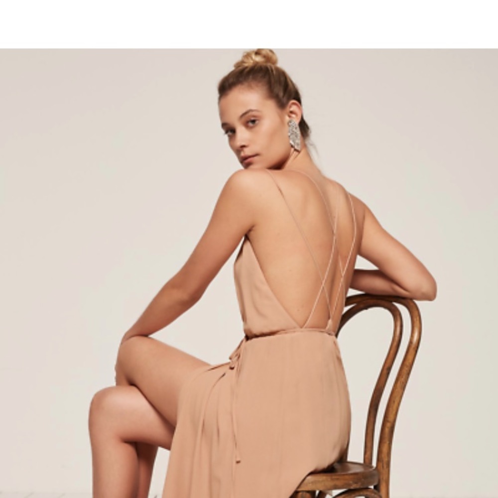 Reformation Tallulah Dress in nude. Size 4.